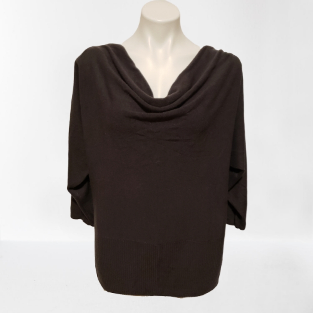 Mira 88 > Grey Drape Neck Collar Sweater